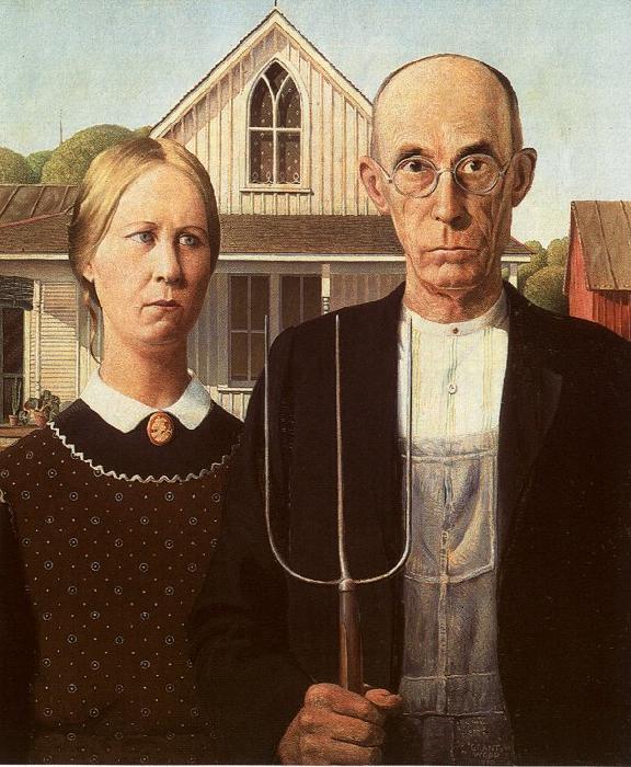 Grant Wood American Gothic Sweden oil painting art